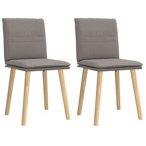 vidaXL Sillas de comedor 2 unidades tela gris taup&eacute;