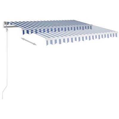 vidaXL Toldo manual retráctil con luz LED azul y blanco 3x2,5 m