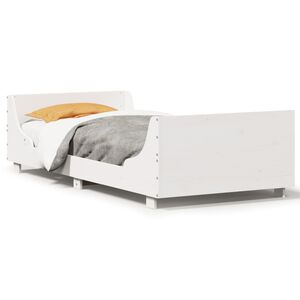 vidaXL Estructura cama sin colch&oacute;n madera maciza pino blanca 100x200cm