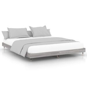vidaXL Estructura de cama madera de ingenier&iacute;a gris Sonoma 200x200 cm