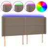 vidaXL Cabecero con LED de tela gris taupe 203x16x118/128 cm