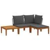 vidaXL 4 pcs Madera de Acacia S&oacute;lida y Cuerda Natural