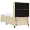 vidaXL Cama Box Spring LED con colch&oacute;n Crema 90 x 200 cm tela