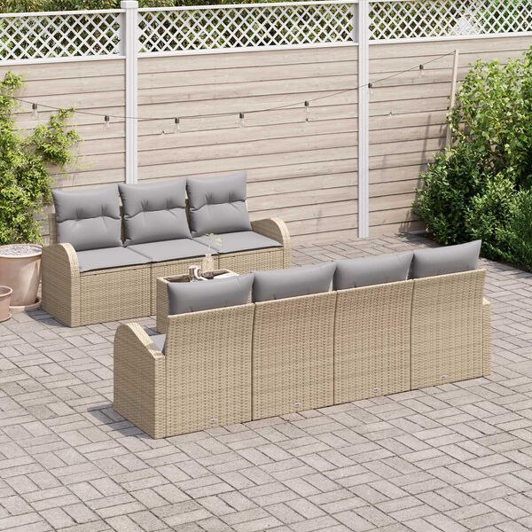 vidaXL Conjunto de sof&aacute; de jard&iacute;n Beige 55 x 55 x 37 cm