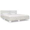 vidaXL Estructura de cama sin colch&oacute;n rat&aacute;n natural gris 180x200 cm