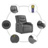 vidaXL Sill&oacute;n de masaje reclinable el&eacute;ctrico cuero sint&eacute;tico gris
