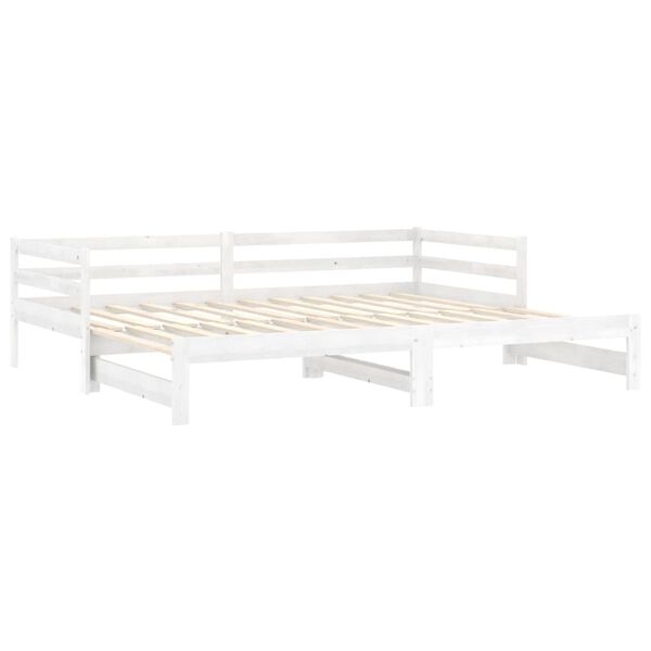 vidaXL Sofá cama extraíble madera maciza de pino blanco 2x(90x200) cm
