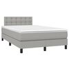 vidaXL Cama box spring con colch&oacute;n y LED tela gris claro 120x190 cm