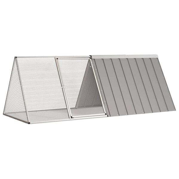 vidaXL Jaula para conejos acero galvanizado gris 201,5x80,5x71 cm