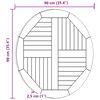vidaXL Superficie de mesa redonda madera maciza de teca 2,5 cm 90 cm