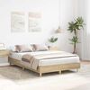 vidaXL Estructura de cama sin colch&oacute;n roble Sonoma 135x190 cm madera