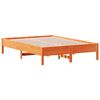 vidaXL Cama sin colch&oacute;n madera maciza de pino marr&oacute;n cera 140x190 cm