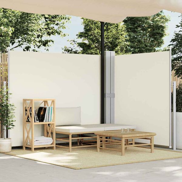 vidaXL Toldo lateral retráctil color crema 180x600 cm