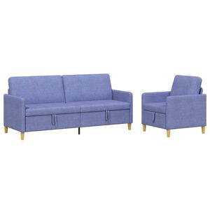 vidaXL Juego de Sof&aacute;s con Almacenamiento 2 uds. 4 plaza Azul jeans