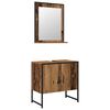 vidaXL Juego de muebles de ba&ntilde;o 2 pcs Marr&oacute;n Madera contrachapada