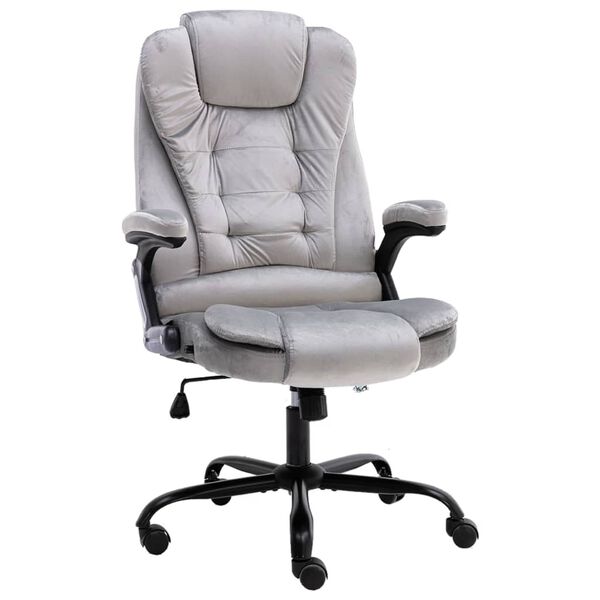 vidaXL Silla de oficina de terciopelo gris claro
