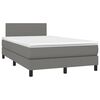 vidaXL Cama box spring con colch&oacute;n tela gris oscuro 120x200 cm
