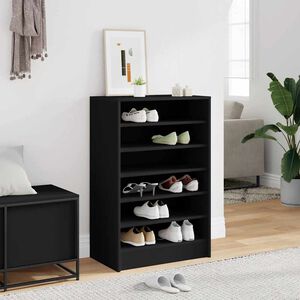 vidaXL Zapatero de madera contrachapada negro 60x35x92 cm