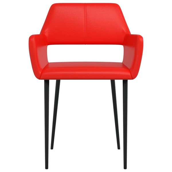 vidaXL Sillas de comedor 2 unidades cuero sint&eacute;tico rojo