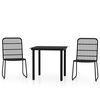vidaXL Juego de comedor para jardín 3 piezas negro