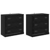 vidaXL Tableros Lateral 2 pcs Roble Negro 70 x 35,5 x 67,5 cm