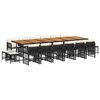 vidaXL Set de muebles jard&iacute;n 17 pzas con cojines rat&aacute;n sint&eacute;tico negro