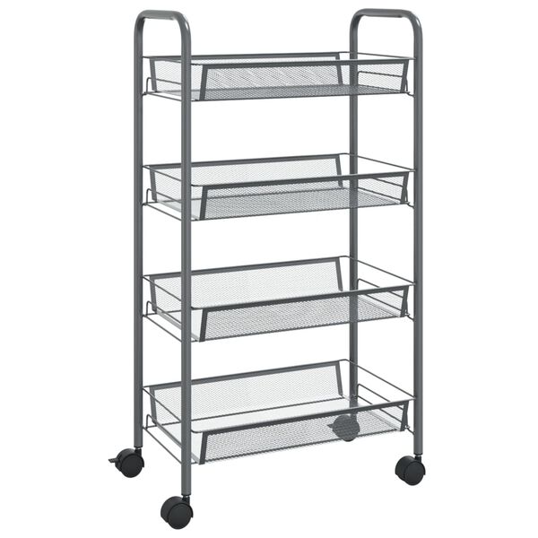 vidaXL Carrito de cocina 4 niveles hierro gris 46x26x85 cm