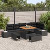vidaXL Conjunto de sof&aacute;s de jard&iacute;n 9 pcs Negro rat&aacute;n sint&eacute;tico