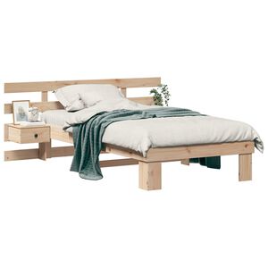 vidaXL Estructura de cama Marr&oacute;n 75 x 190 cm Madera de pino macizo