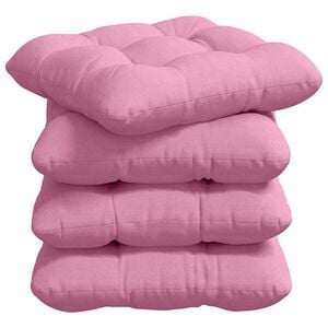 vidaXL Cojines para asiento 4 uds. Tela Rosa 40 x 40 x 12 cm