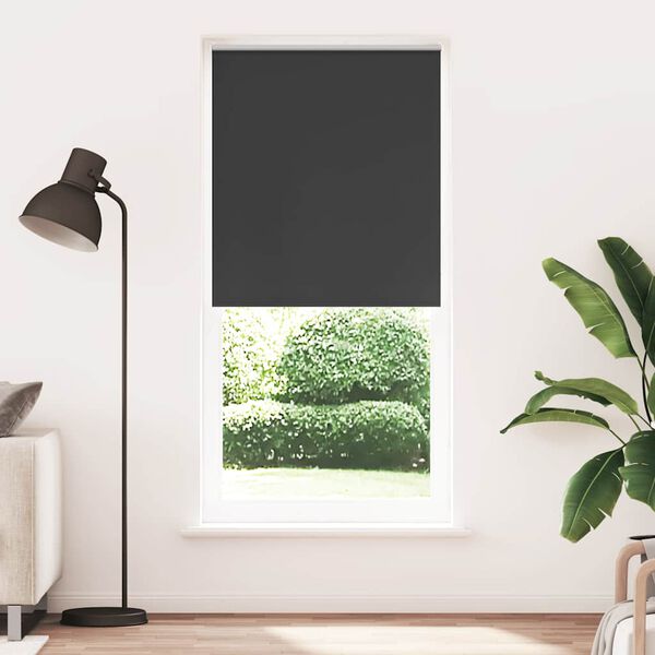 vidaXL Estor enrollable opaco 84,4x230 cm, ancho de tela 80 cm, color negro