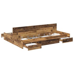 vidaXL Cama con almacenamiento con cabecera Madera Vieja 140 x 200 cm