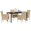 vidaXL Conjunto de Comedor de Jard&iacute;n 5 pcs Beige rat&aacute;n sint&eacute;tico