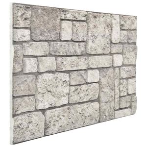vidaXL Paneles de pared 10 uds. 100 x 50 cm Gris Espuma EPS