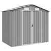 vidaXL Cobertizo de jard&iacute;n acero galvanizado gris 205x129x183 cm