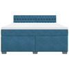 vidaXL Cama box spring con colch&oacute;n terciopelo azul 180x200 cm