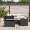 vidaXL Conjunto de sof&aacute; de jard&iacute;n 5 pcs Negro Polirat&aacute;n