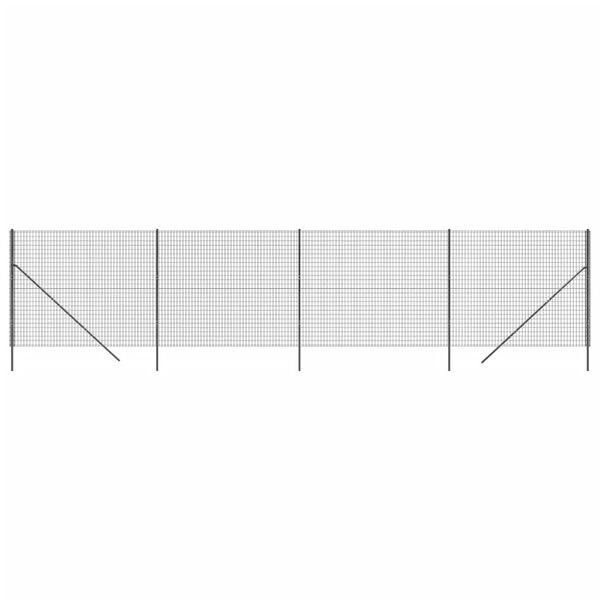 vidaXL Cerca de alambre de acero galvanizado gris antracita 1,4x10 m