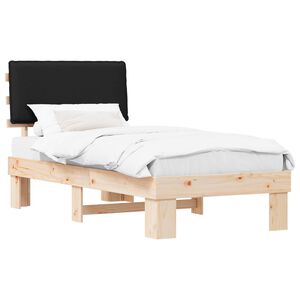 vidaXL Estructura de Cama con Cabecera Tapizada Negro 80 x 200 cm