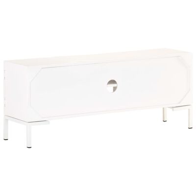 vidaXL Mueble para TV de madera maciza de mango blanco 115x30x46 cm
