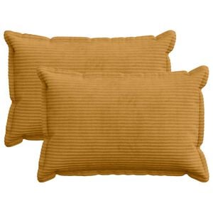 vidaXL Funda de almohada 2 uds. HOUTEN Amarillo 30 x 50 cm pana