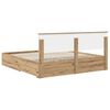vidaXL Estructura de cama con cabecera Roble artesanal 180 x 200 cm