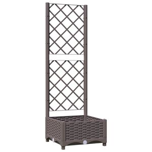 vidaXL Jardinera con enrejado PP marr&oacute;n 40x40x121,5 cm