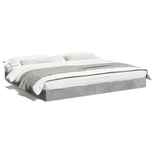 vidaXL Estructura de cama madera de ingenier&iacute;a gris hormig&oacute;n 180x200cm