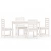 vidaXL Juego de comedor de jard&iacute;n 5 piezas madera maciza pino blanco