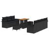 vidaXL Conjunto de sof&aacute;s de jard&iacute;n 10 uds. Negro rat&aacute;n sint&eacute;tico