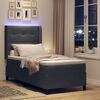 vidaXL Cama tipo Box Spring con LED Gris oscuro 90 x 190 cm Terciopelo
