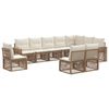 vidaXL Conjunto de sof&aacute;s de jard&iacute;n 10 pcs Beige y blanco crema