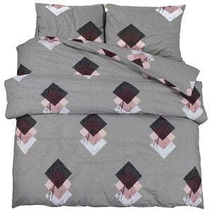 vidaXL Juego de funda n&oacute;rdica algod&oacute;n gris 140x200 cm
