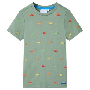 Camiseta de manga corta infantil caqui 116